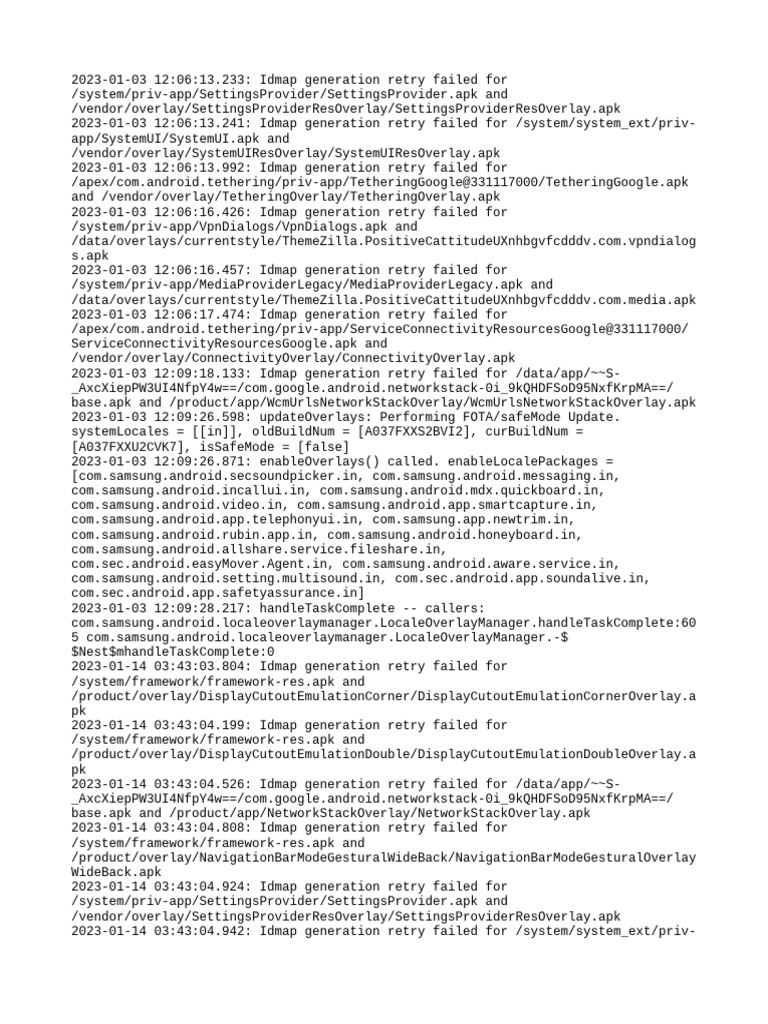 Idmap Generation Failures Log | PDF | Smart Devices | Information ...