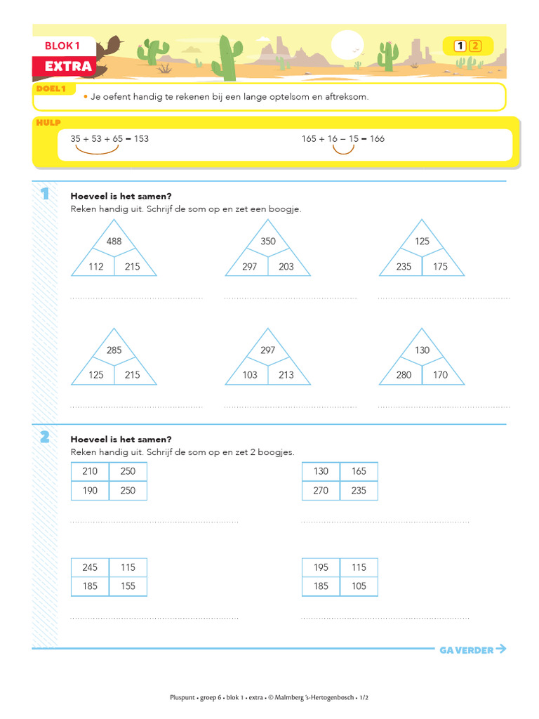 Pluspunt 4 - Groep 6 - Blok 1 - Extra Oefenstof | PDF