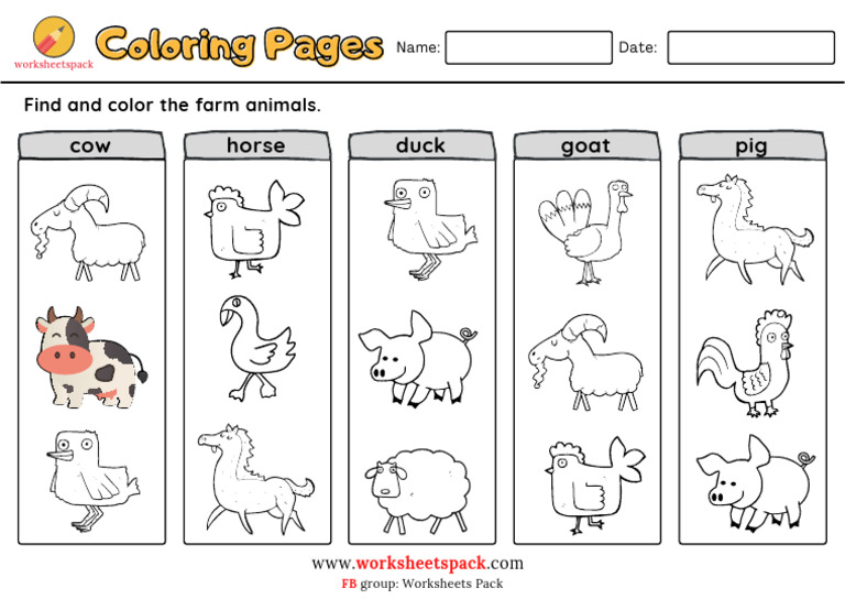 Free Farm Animals Coloring Pages | PDF