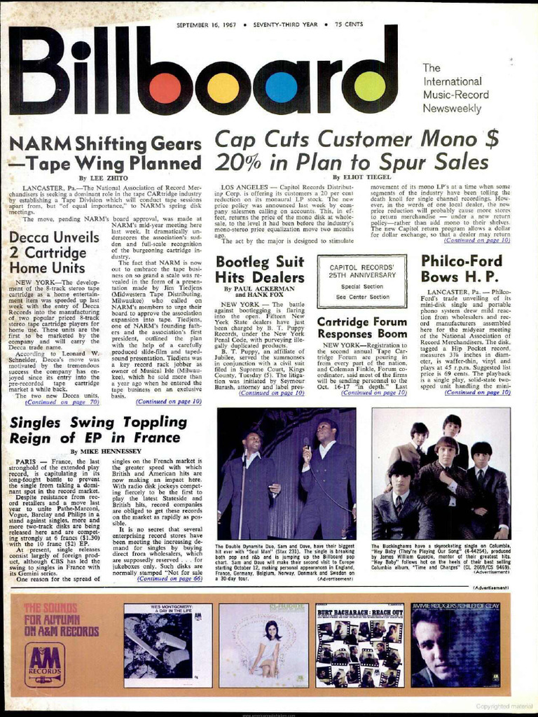 1967 09 16 BILLBOARD PDF Sound Recording Music Industry