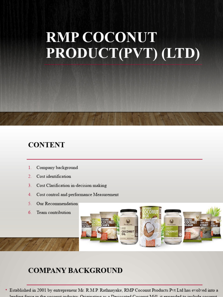 RMP Coconut Products: Cost Strategies | PDF | Efficient Energy Use ...
