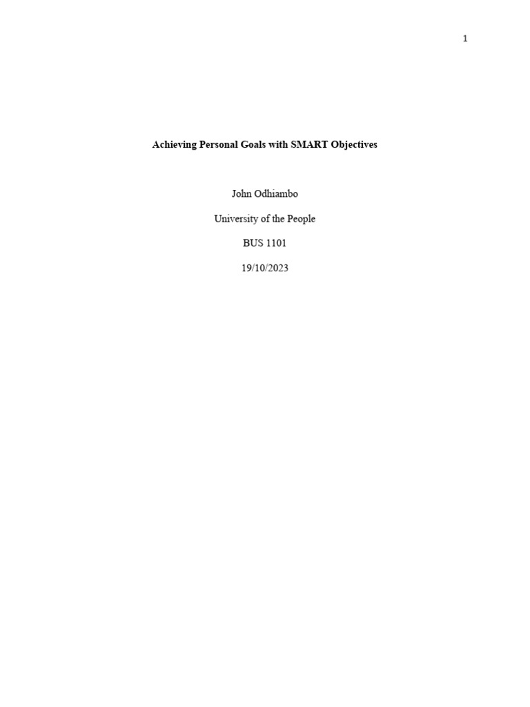 Achieving personal goals with smart objectives and the pdad cycle pdf