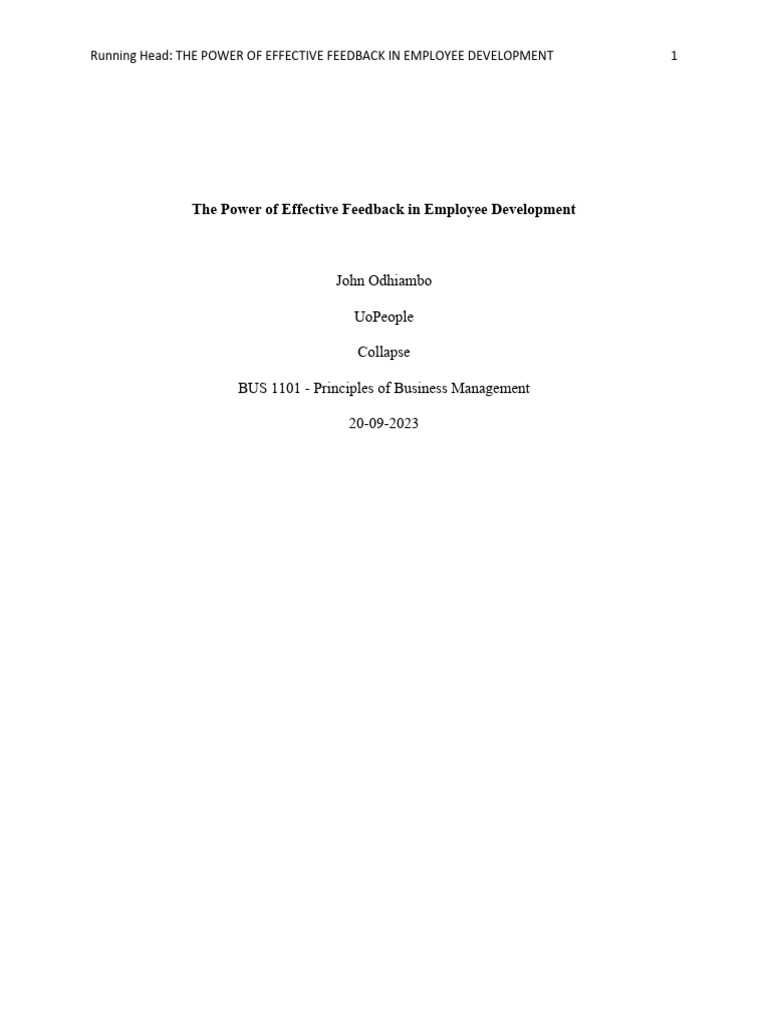 Effective Feedback for Employee Growth | PDF | Goal | Reputation