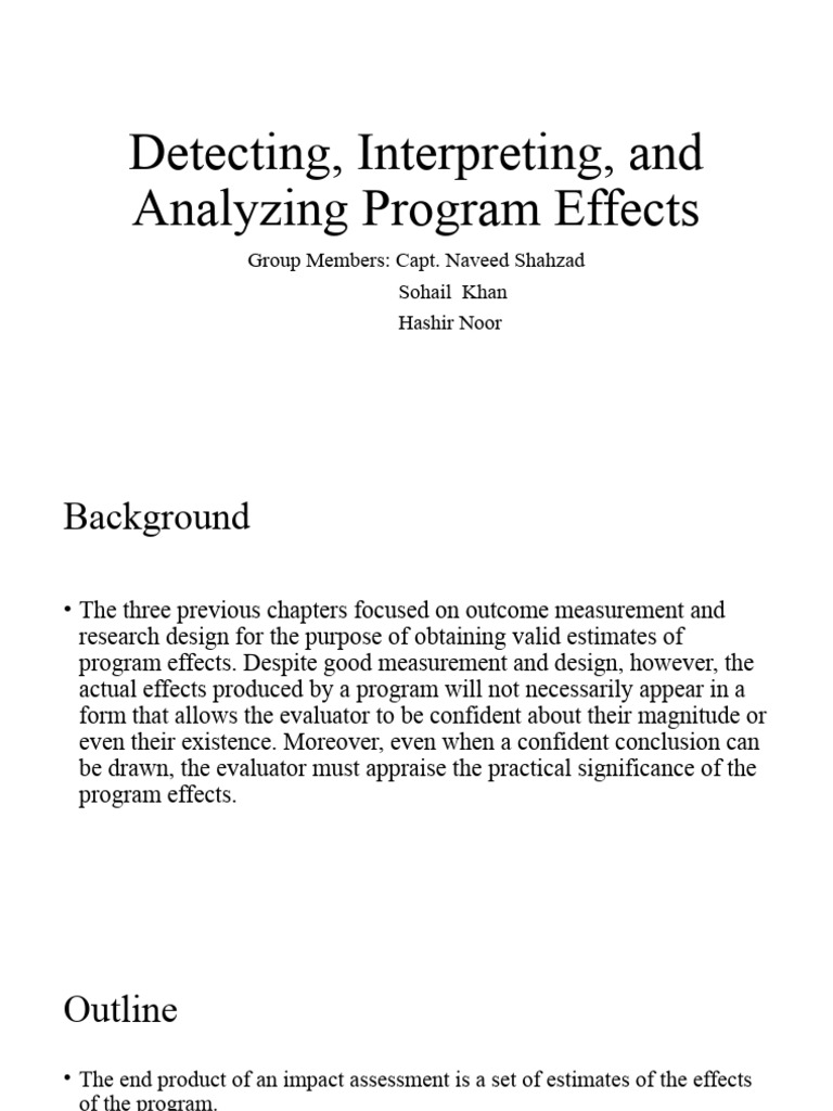Detecting, Interpreting, and Analyzing Program Effects | PDF | Effect ... image.