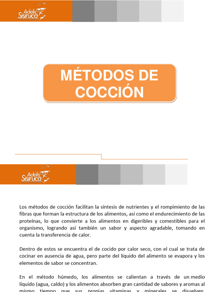 Métodos de Cocción | PDF | Cocinando | Hirviendo