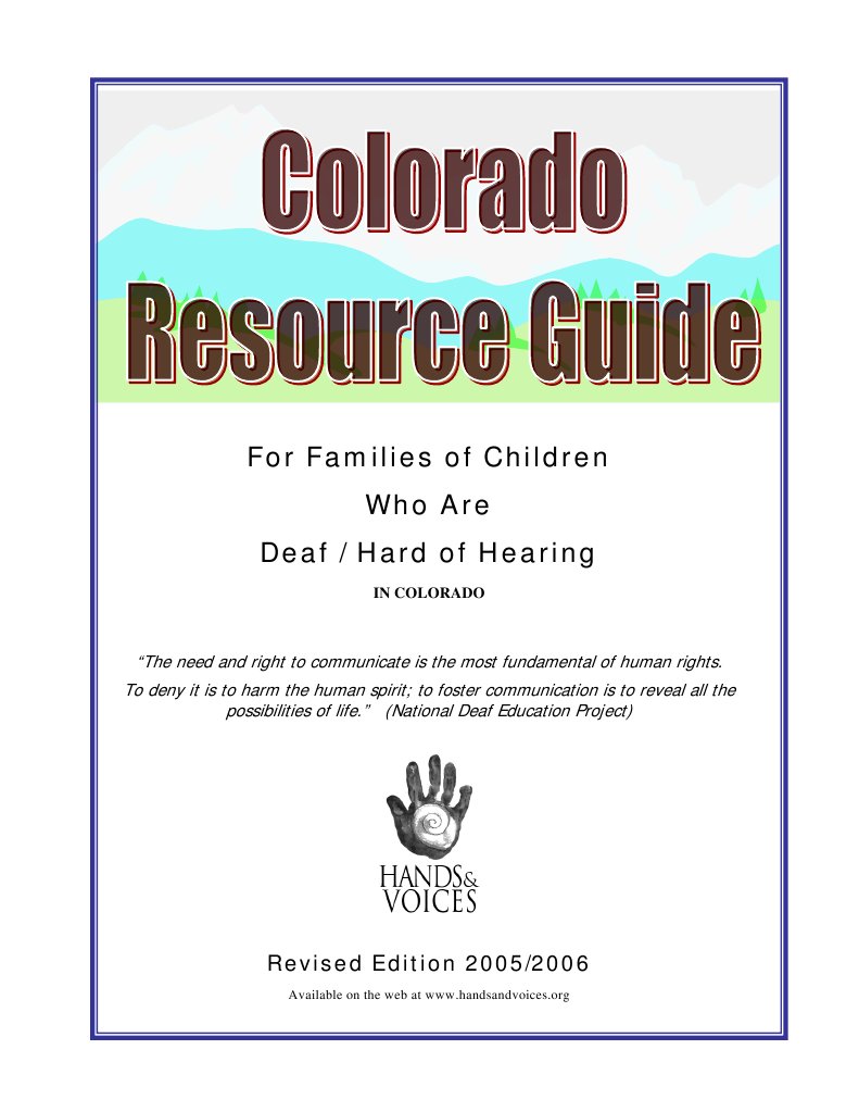 Colorado Resource Guide05 | PDF | Hearing Aid | Hearing Loss