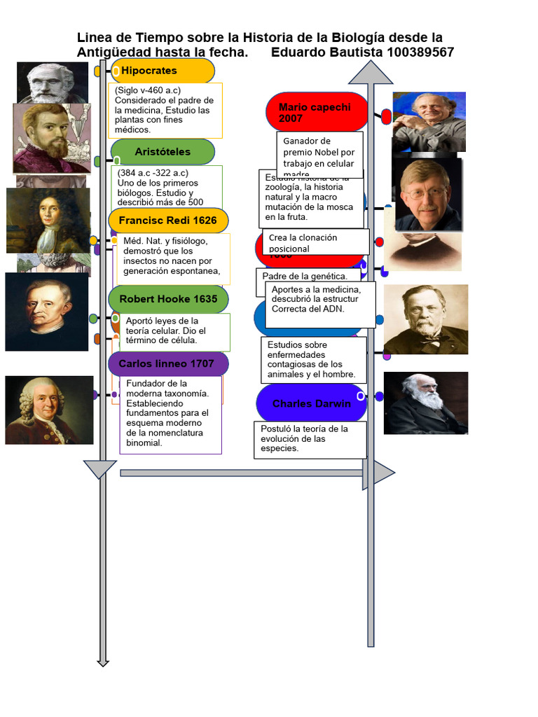 Linea de Tiempo Historia de La Biologia | PDF | Biología | Ciencias de ...