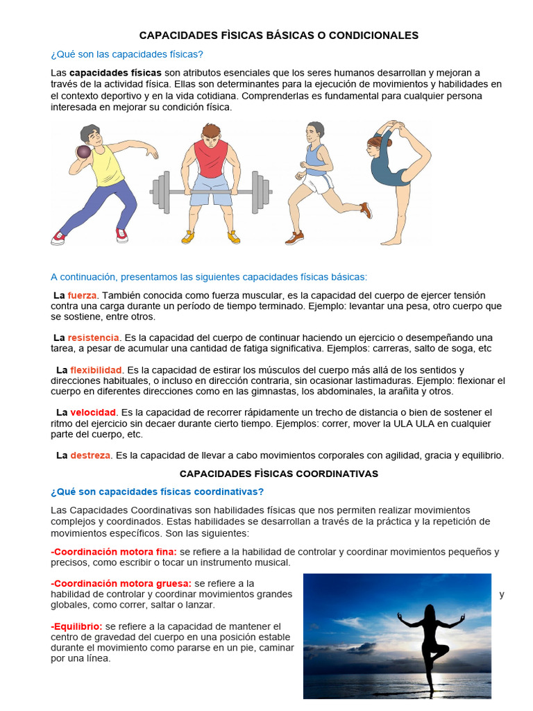 Capacidades Físicas: Fuerza y Coordinación | PDF | Corriendo | Fuerza