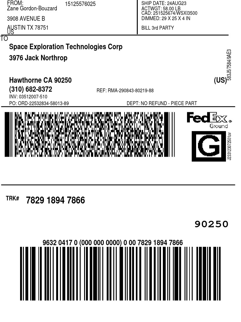 RmaShippingLabel (Weights) | PDF