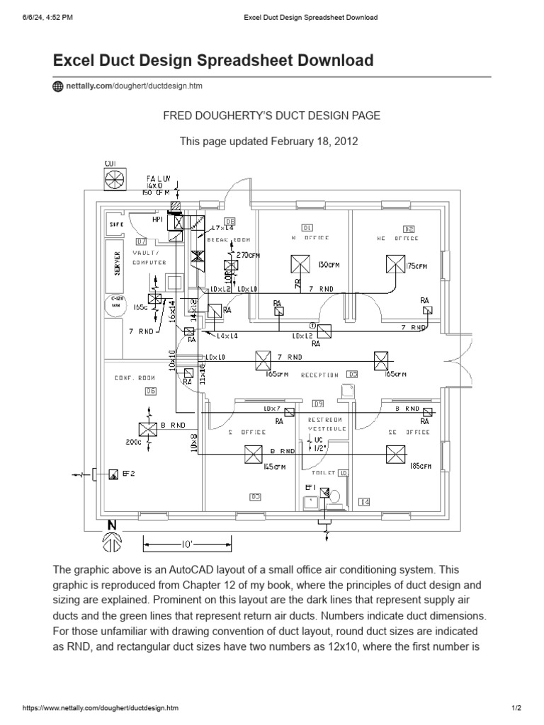 Hvac Duct Sizing Dougherty Rev5 Pdf Microsoft Excel Duct Flow