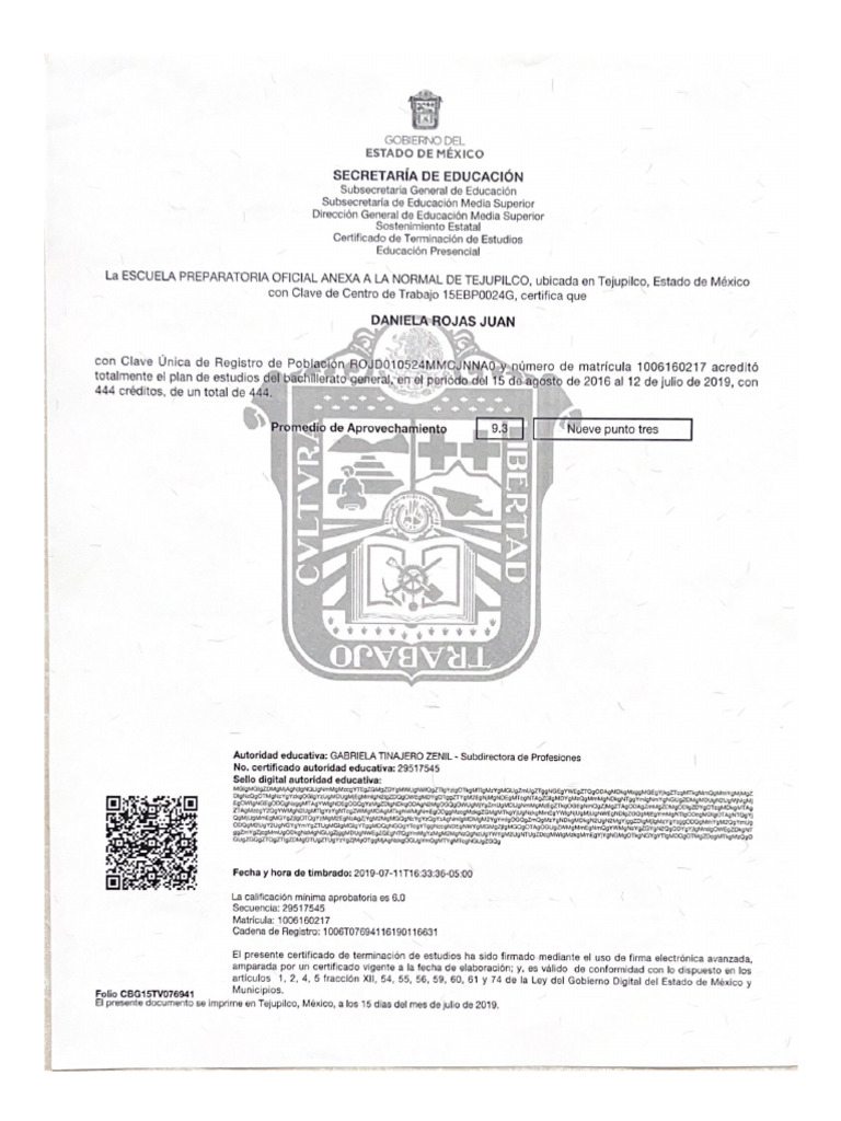 Certificado de bachillerato pdf