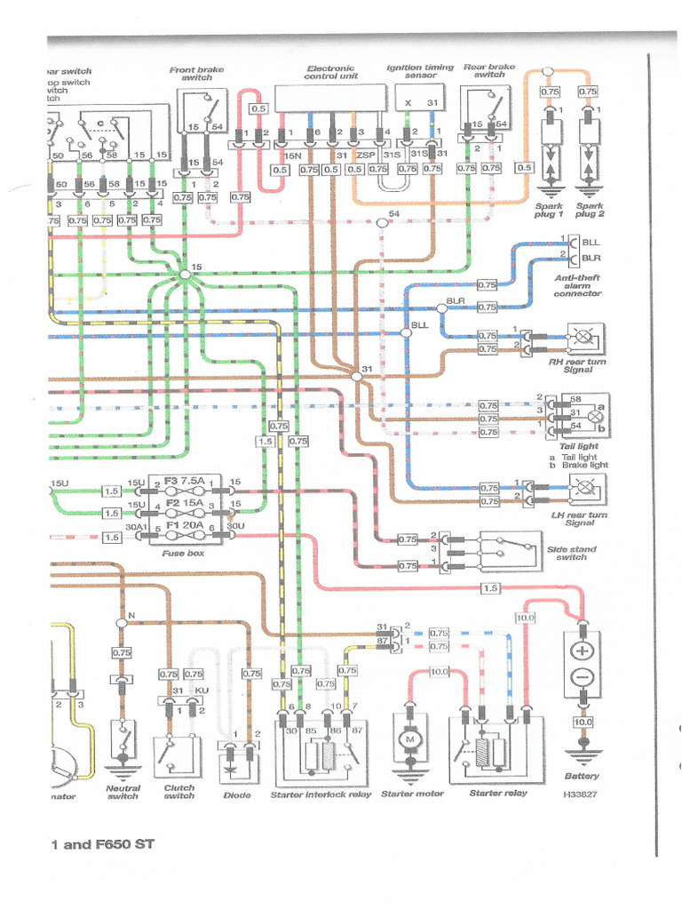 BMW F650 Funduro ST Enlarged Wiring Diagram | PDF