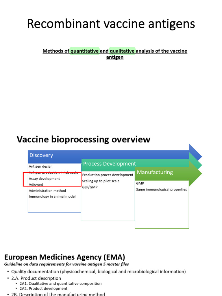 Wykład 2B Recombinant Vaccine Antigens Methods of Quantitative and ...