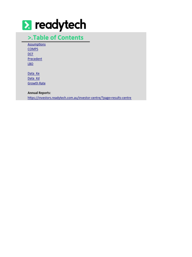 FNCE90062 RDY Valuation Models | PDF | Cost Of Capital | Valuation ...