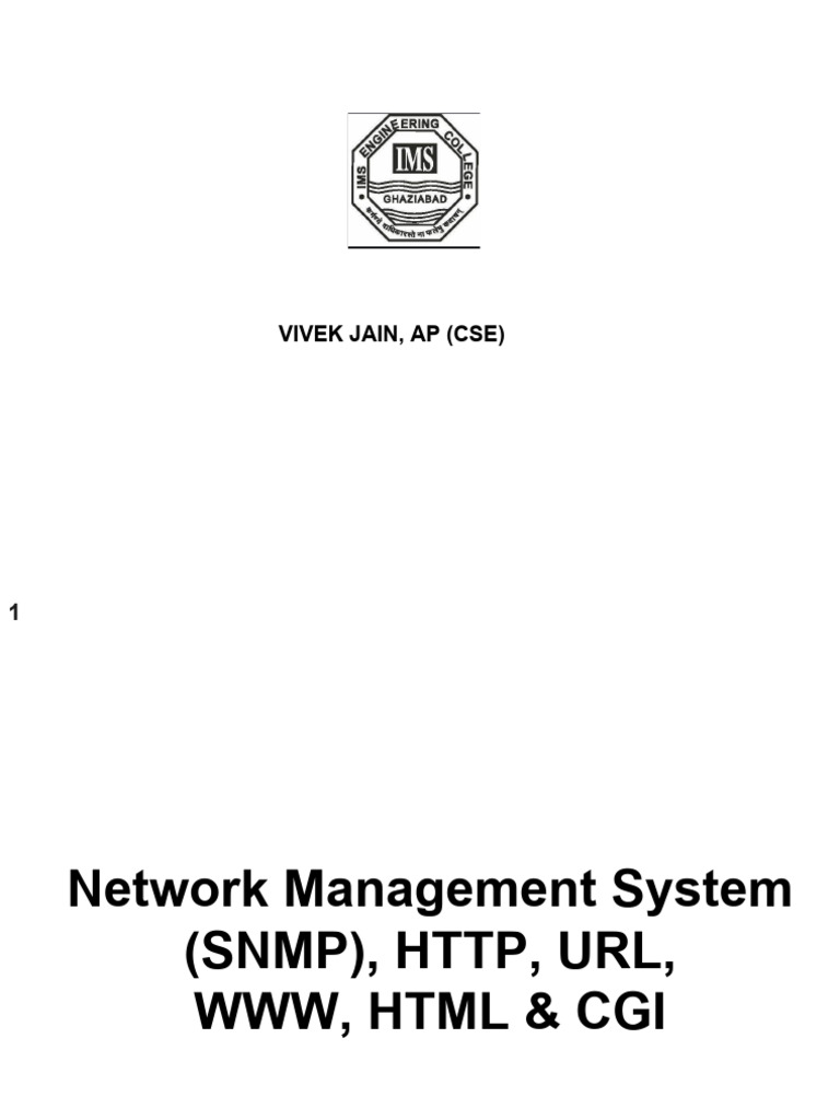 Unit 5 3 networkmanagementsystem snmp http url www html cgi