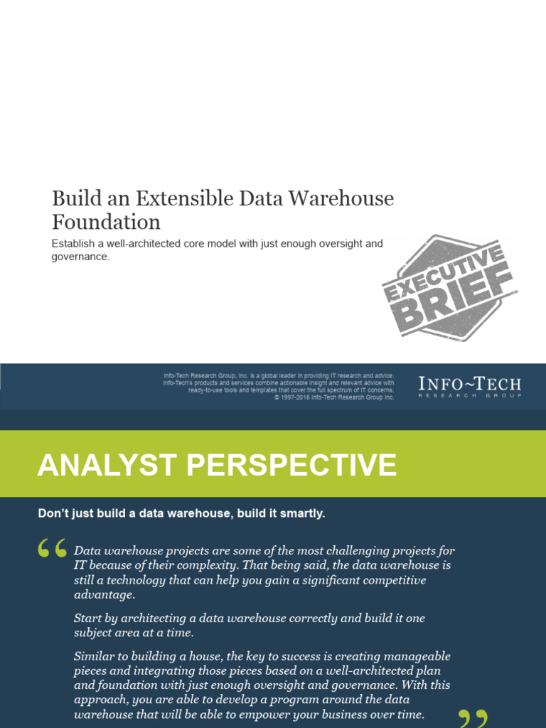 Build An Extensible Data Warehouse Foundation Executive Brief | PDF ...