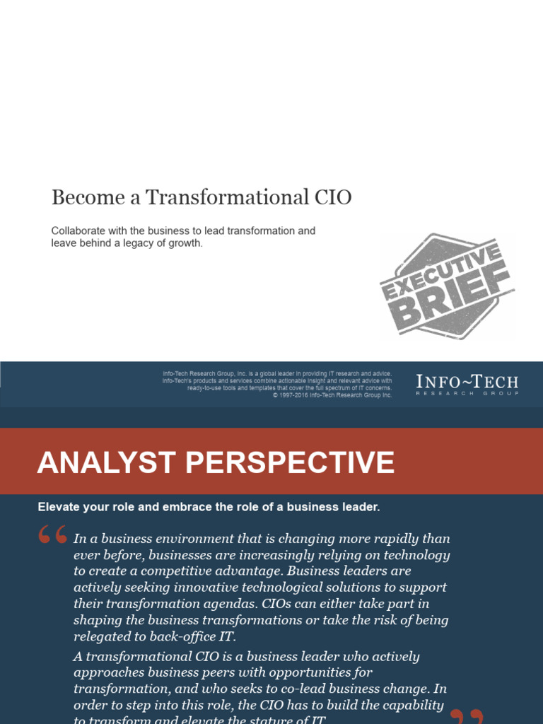 Become A Transformational CIO Executive Brief | PDF | Chief Information ...