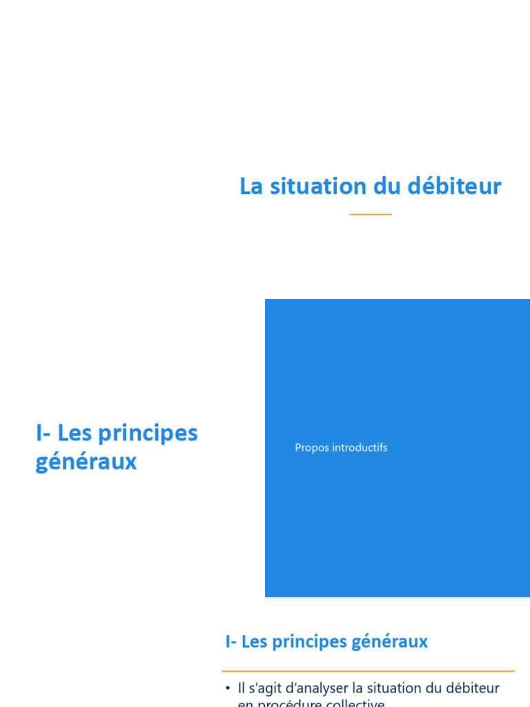 Situation et pouvoirs du débiteur en PC | PDF | Débiteur | Justice