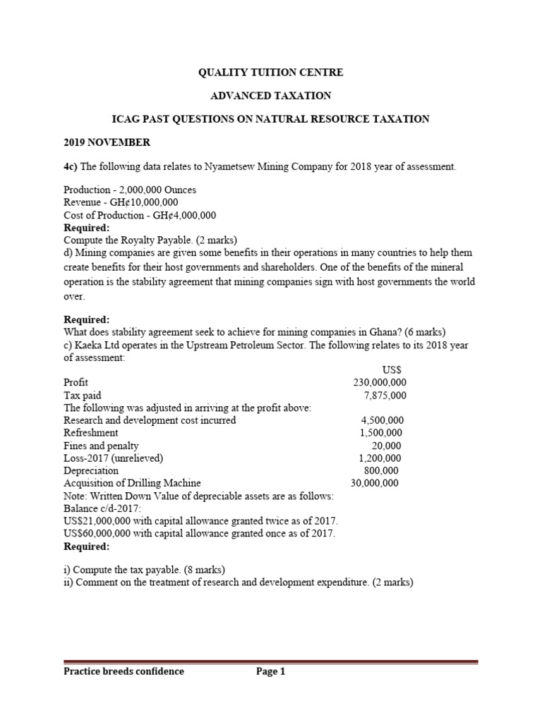 Natural resource taxation pdf taxes expense