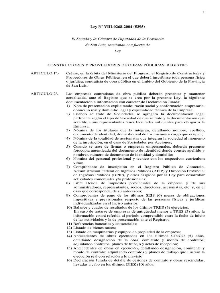 Ley Registro de Constructores | PDF | Documento de identidad | Sociedad ...