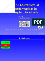 Wolf Zimmermann - On The Correctness of Transformations in Compiler Back-Ends