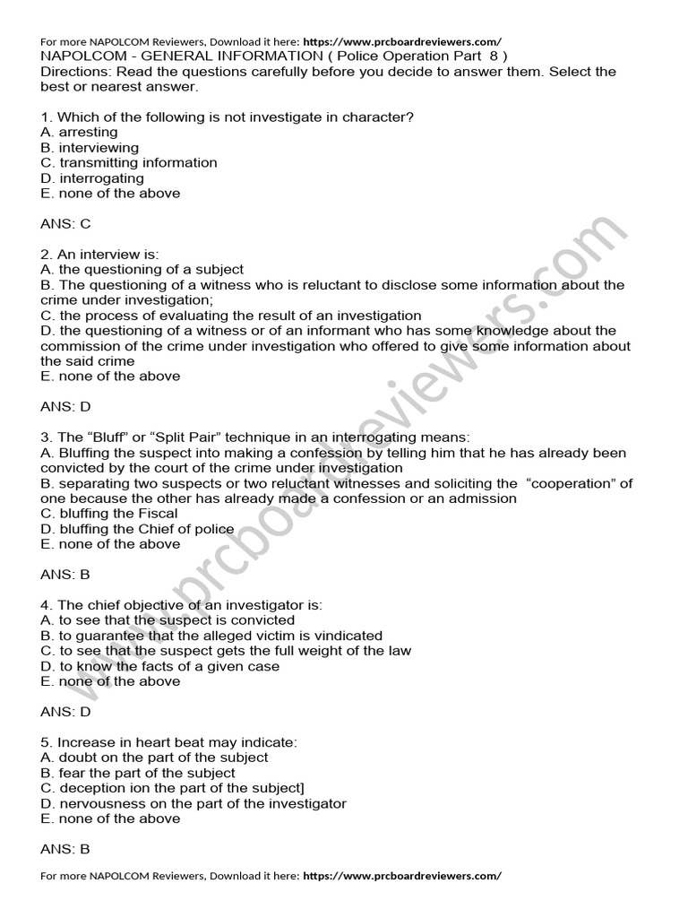 NAPOLCOM Exam Prep Guide | PDF | Crimes | Crime & Violence