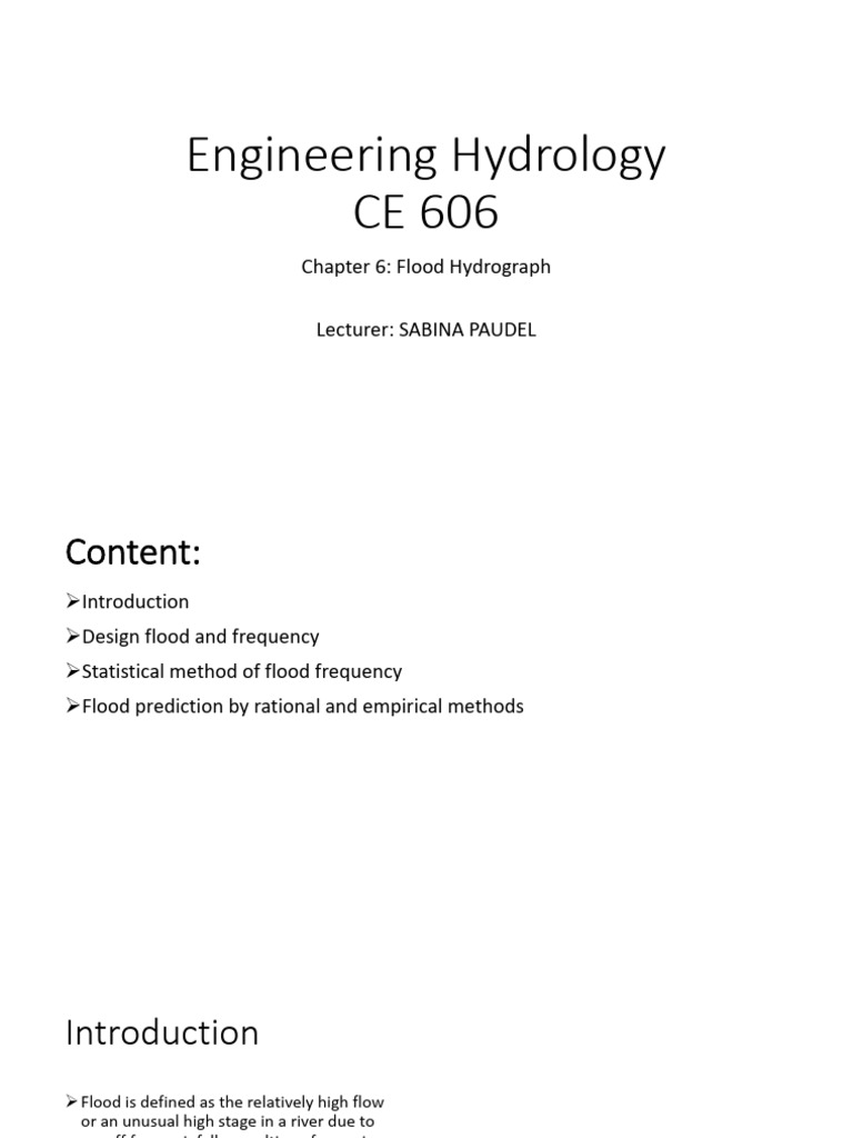 Hydrology Chapter 6 Part I | PDF | Flood | Normal Distribution
