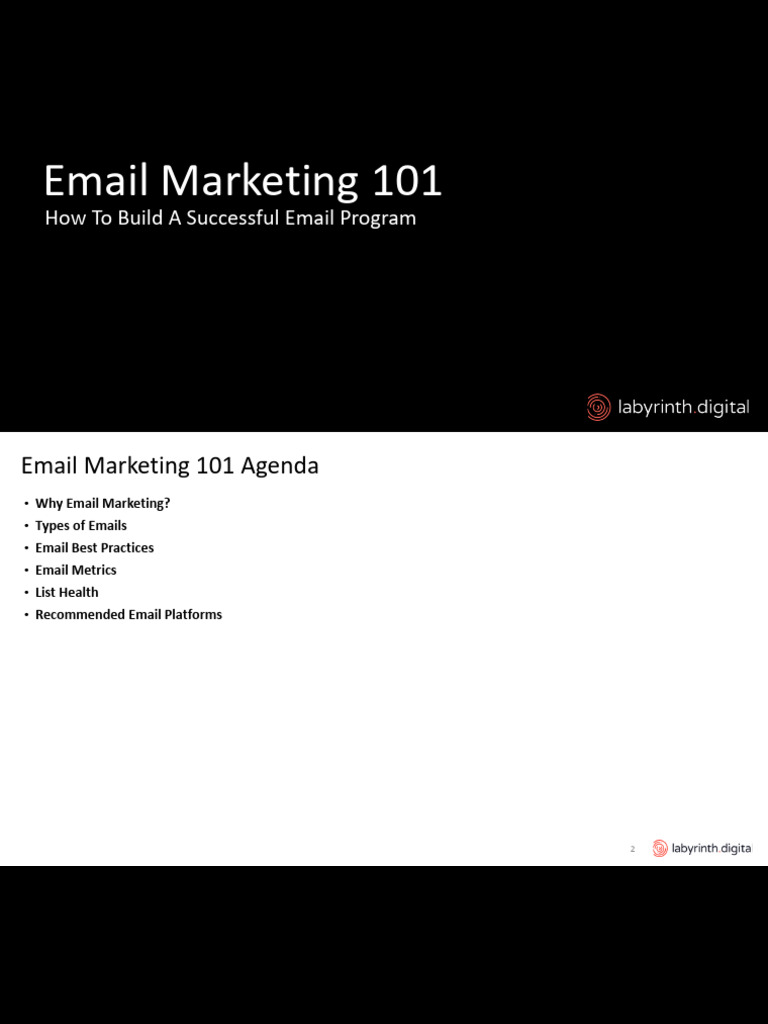 Email Marketing 101 Presentation | PDF | Digital Marketing | Marketing