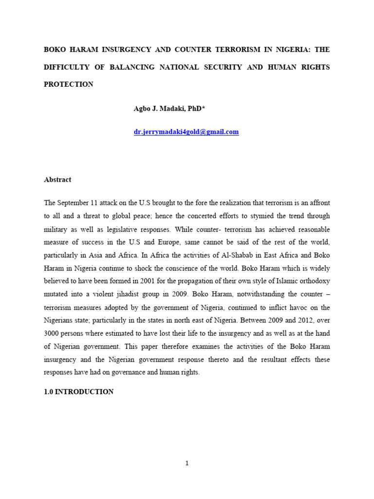 Boko Haram: Security vs. Human Rights in Nigeria | PDF | Boko Haram ...