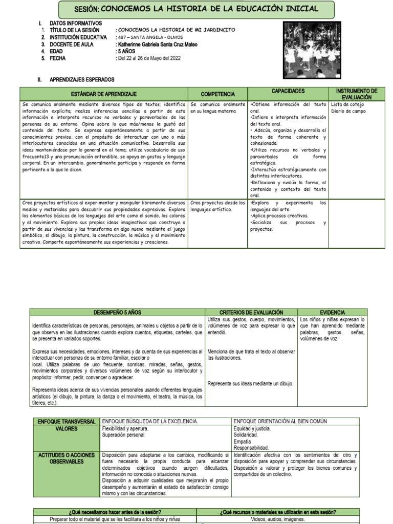 Sesion 1 - Lunes 22 de Mayo | PDF | Educación de la primera infancia ...