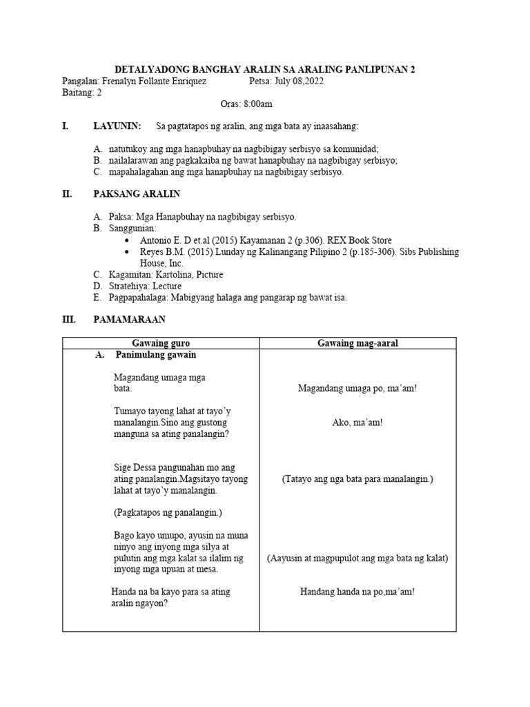 Detailed Lesson Lol | PDF