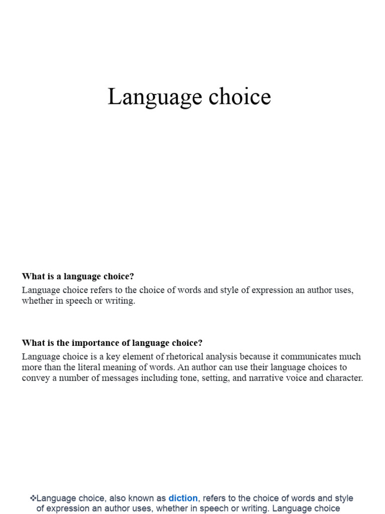 Language Choice | PDF | Multilingualism | Human Communication