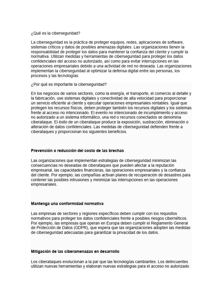 Ciberseguridad Pdf Seguridad La Seguridad Informática