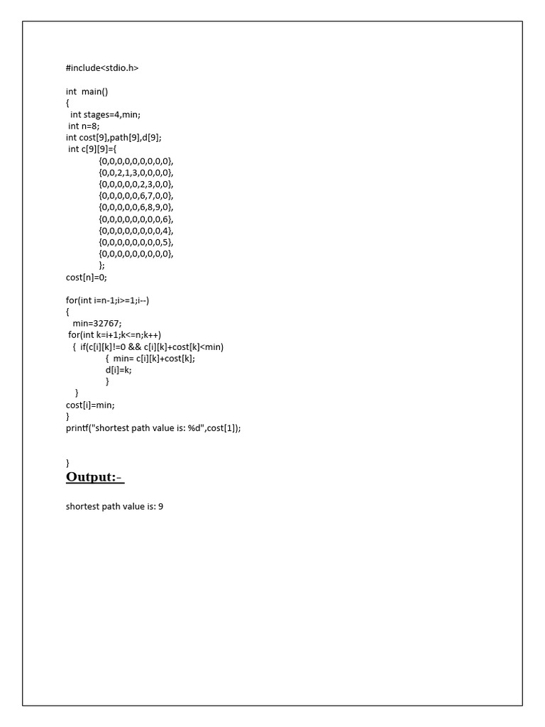 Multistage Graph | PDF