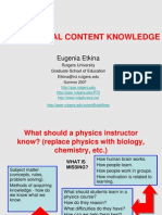 Pedagogical Content Knowledge: Eugenia Etkina