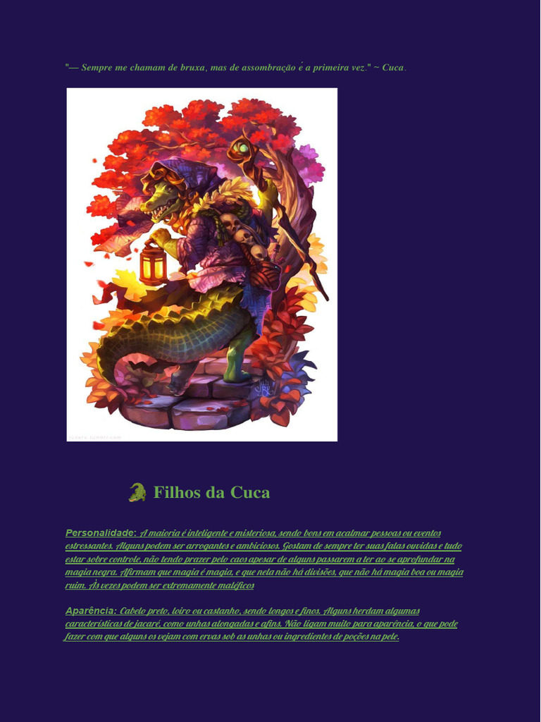 Características e Poderes da Cuca | PDF | Feitiçaria | Humano