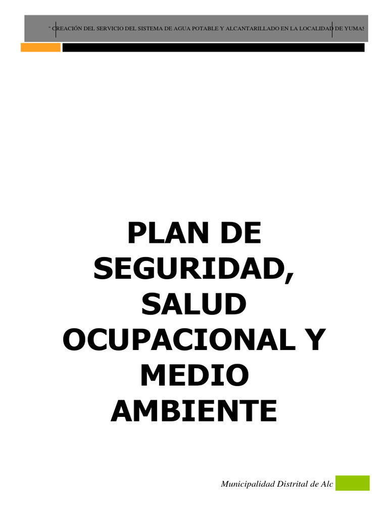PLAN de Seguridad y Salud Ocupacional | PDF | Lentes | Seguridad y ...