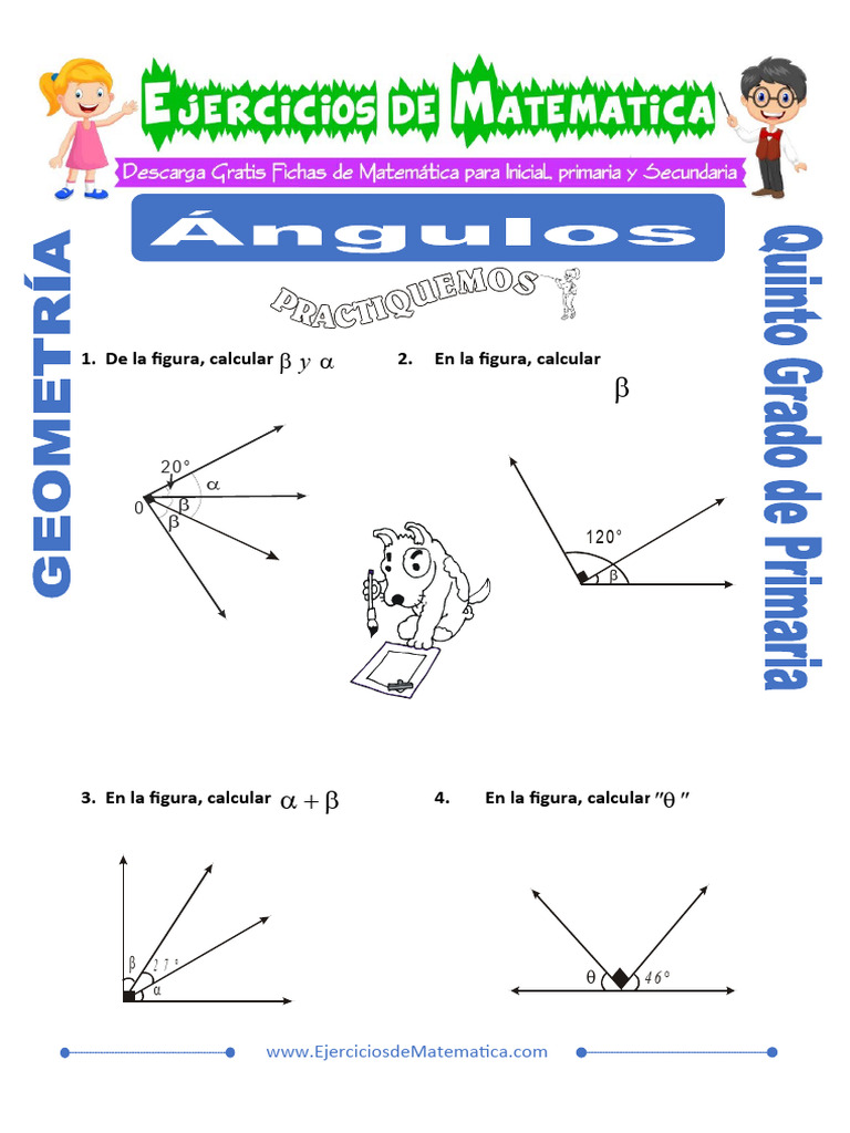 Actividades de Angulos para Quinto de Primaria | PDF