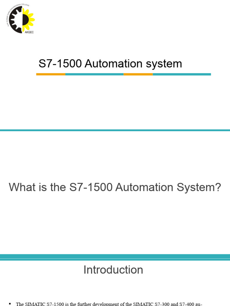 S7-1500 Automation System Overview | PDF | Power Supply | Computer ...