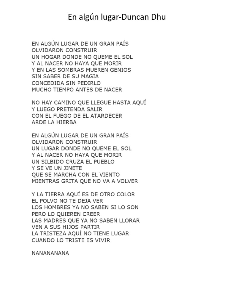 Letras en Algún Lugar | PDF