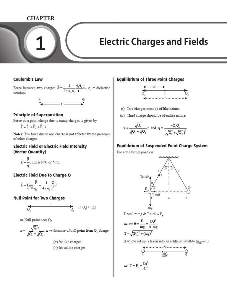 Electric Charges and Fields Overview | PDF | Electric Field | Physical ...