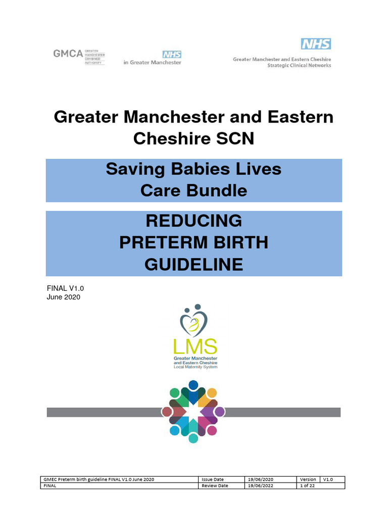 GMEC Preterm Birth Reduction Guidelines | PDF | Preterm Birth | Childbirth