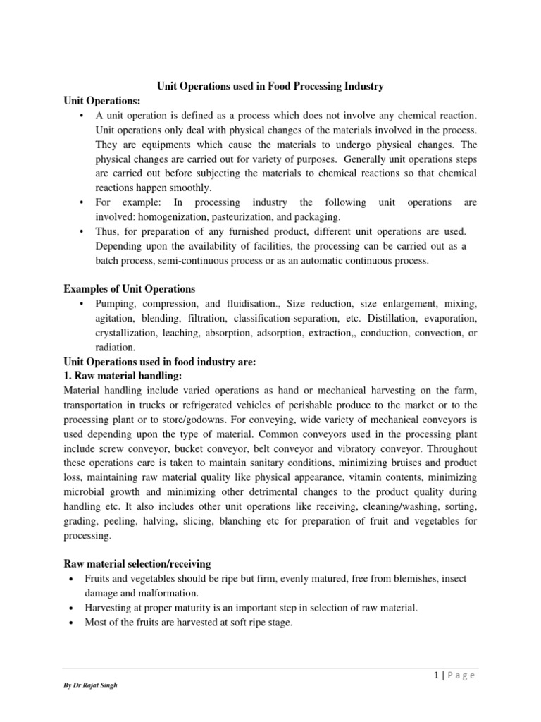 PHT-321 - Unit Operations Used in Food Industry | PDF | Business ...
