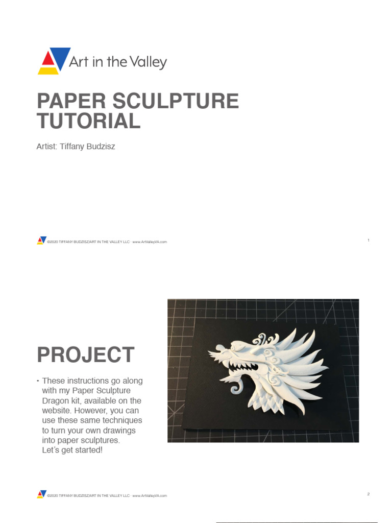 Art in The Valley - Paper Sculpture Tutorial | PDF | Knife
