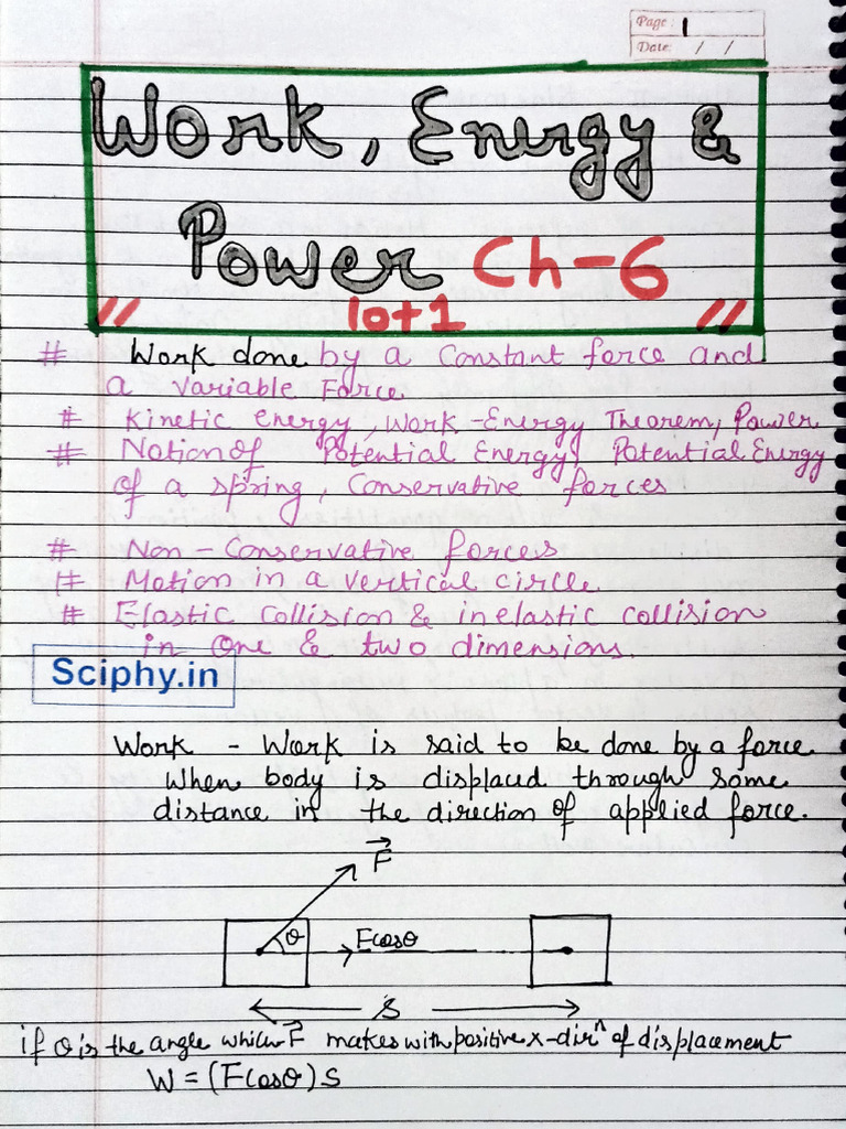 Work Energy Power Pdf