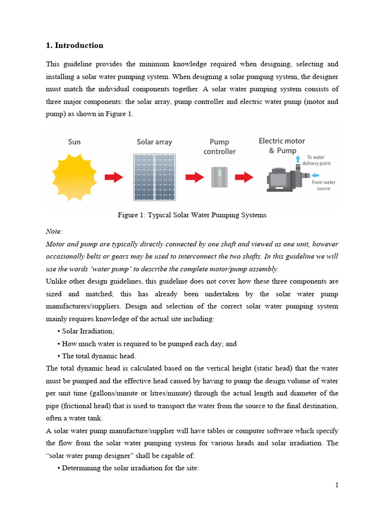 Solar Water Pumping System Guide | PDF | Pump | Pipe (Fluid Conveyance)