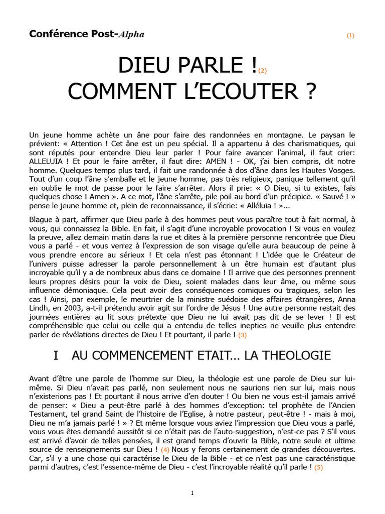 Écouter la Voix de Dieu dans la Bible | PDF | Dieu | Création (Bible)