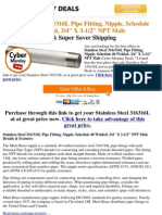 !!! Cyber Monday Best Deals Stainless Steel 316 316L Pipe Fitting, Nipple, Schedule 40 Welded, 3 4 X 3-1 2 NPT Male