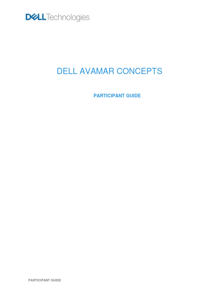 MR-1WN-AVAM - Dell Avamar Concepts - Participant Guide v2 | PDF ...