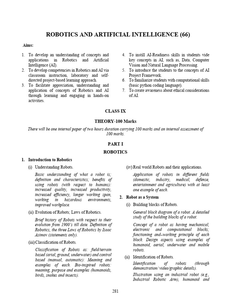 ICSE Robotics AI | PDF | Artificial Intelligence | Intelligence (AI ...